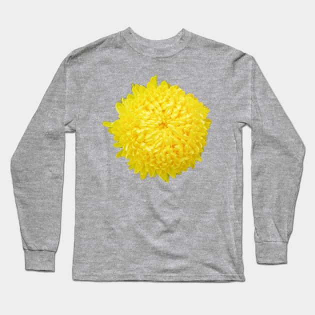 Yellow Chrysanthemum Floral Photo Cutout Long Sleeve T-Shirt by ellenhenryart